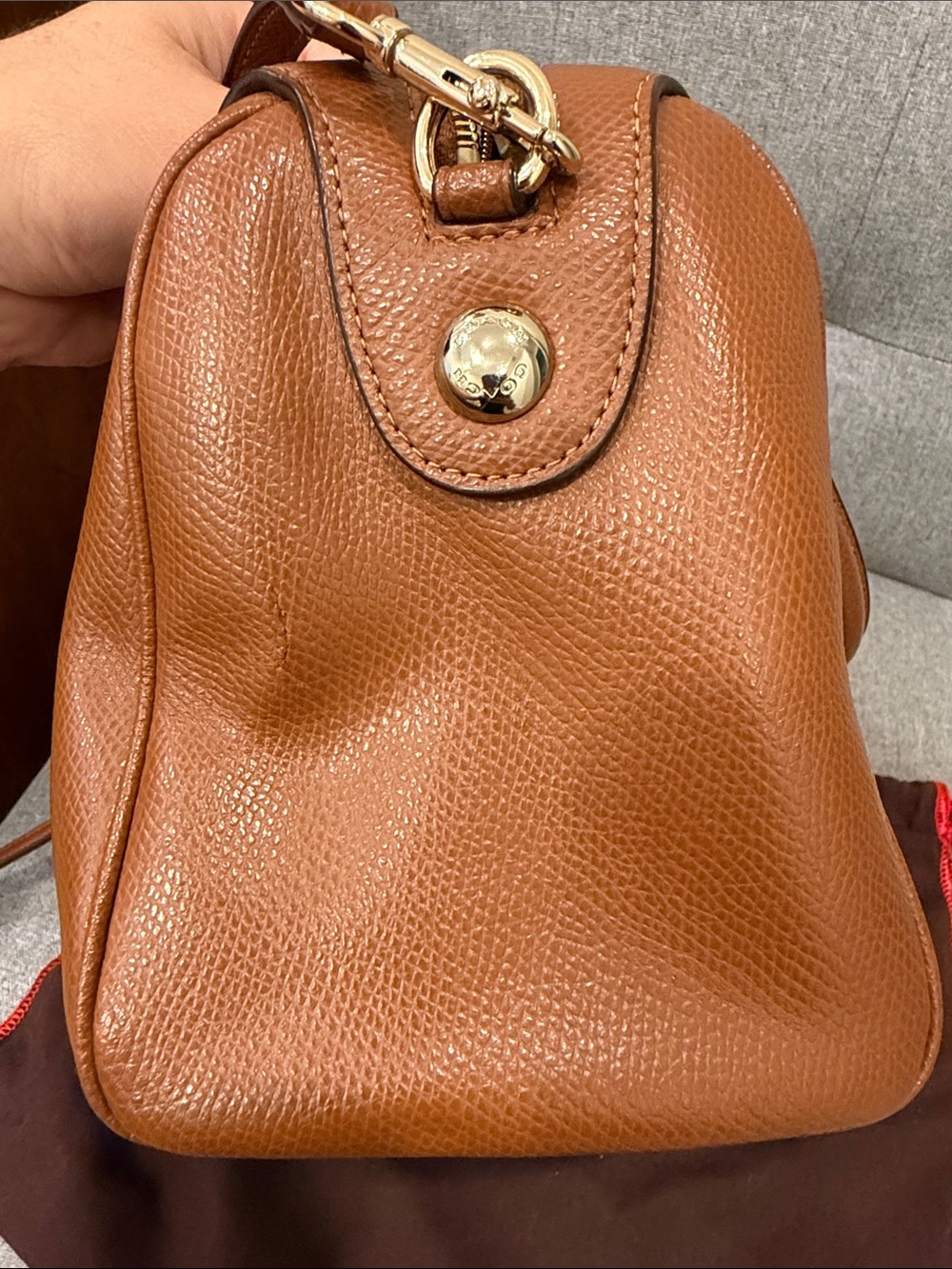 Coach Bennett Tan Leather mini Satchel Bag crossbody saddle brown - Picture 12 of 16